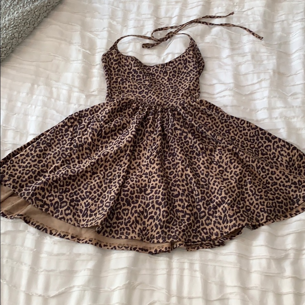 American Apparel Cheetah Halter Dress